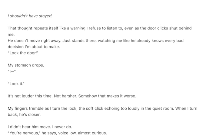 ghostwrite a spicy dark romance novel